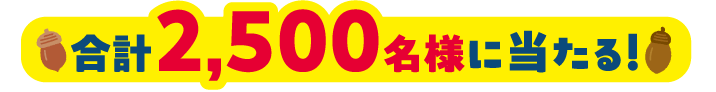 合計2,500名様に当たる！