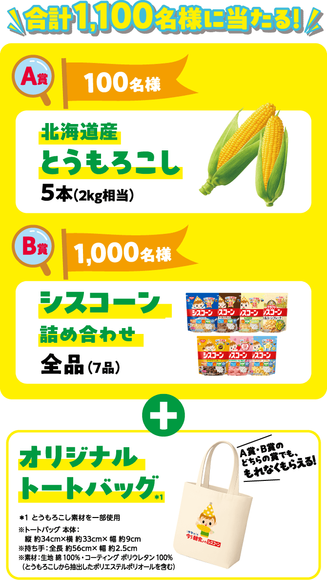 合計1,100名様に当たる！